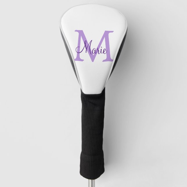 einfache minimale Zugabe Name Monogram Pink    Rot Golf Headcover (Vorderseite)