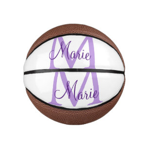 einfache minimale Zugabe Name Monogram Pink Rot Mini Basketball