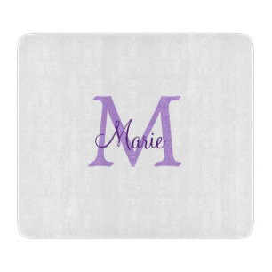 einfache minimale Zugabe Name Monogram Pink Rot Schneidebrett