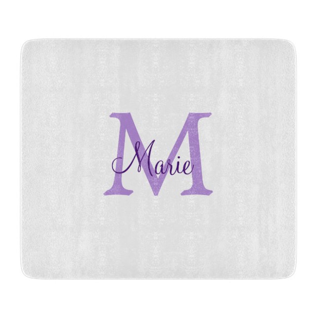 einfache minimale Zugabe Name Monogram Pink    Rot Schneidebrett (Vorderseite)