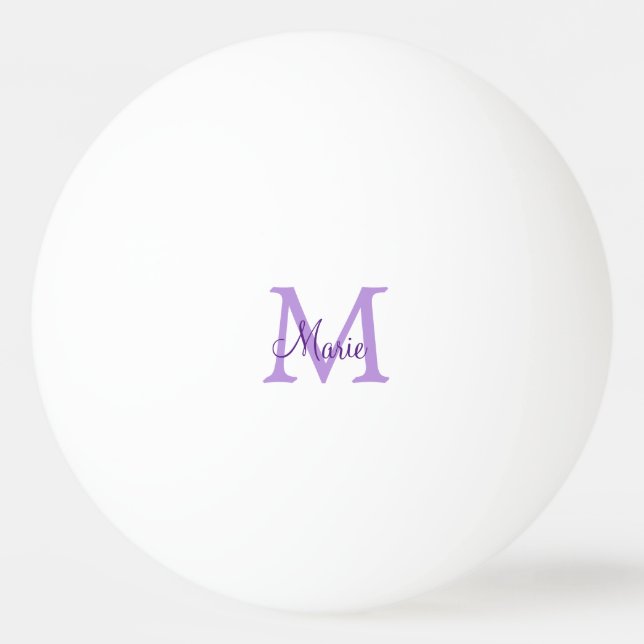 einfache minimale Zugabe Name Monogram Pink    Rot Tischtennisball (Vorderseite)