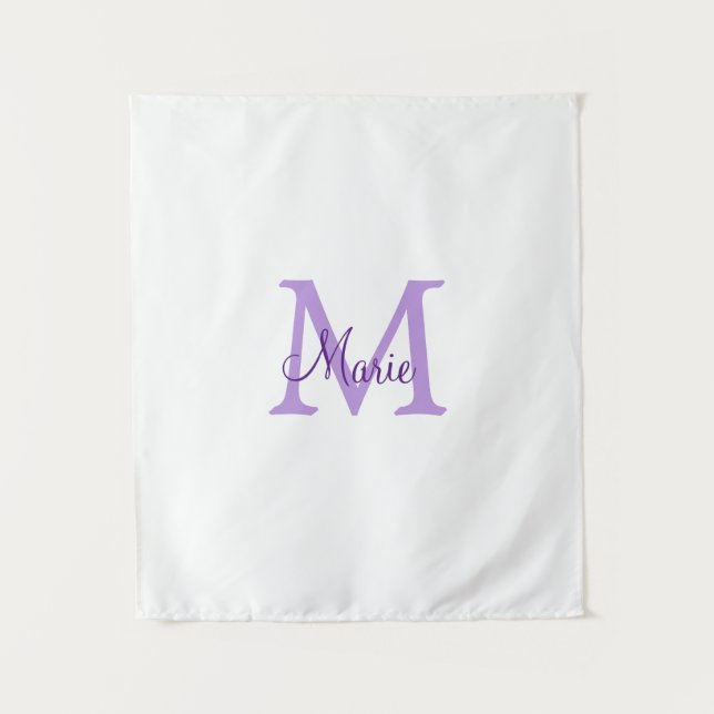 einfache minimale Zugabe Name Monogram Pink    Rot Wandteppich (Vorderseite)