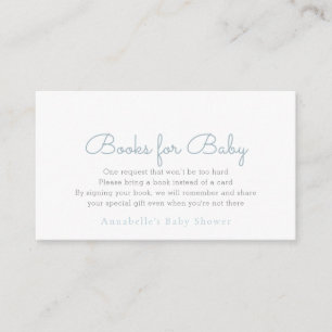 Einfache Minimalistisch Blue Baby Dusche Buchungsa Begleitkarte