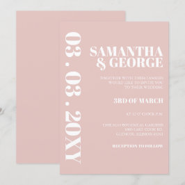 Einfache Minimalistisch Blush Moderne Hochzeit Einladung