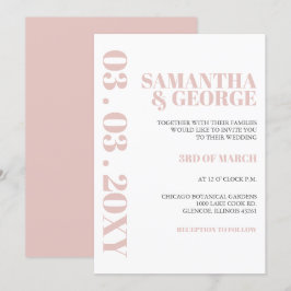 Einfache Minimalistisch Blush Moderne Hochzeit Einladung