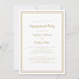 Einfache Minimalistisch Chic Gold White-Engagement Einladung