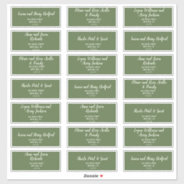 Einfache Minimalistisch|Dark Sage Gästebelchen Aufkleber