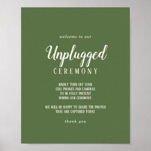 Einfache Minimalistisch Dark Sage Unplugged Zeremo Poster