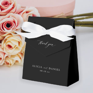 Einfache, minimalistisch-elegante Schwarze Hochzei Geschenkschachtel