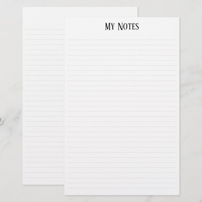Einfache, Minimalistisch gepunktete Linien persona Briefpapier (Vorne/Hinten)
