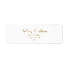 Einfache Minimalistisch|Gold-Einladung Rücksendead