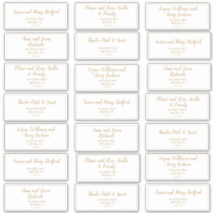 Einfache Minimalistisch- Gold-Frame-Gästedatadress Aufkleber
