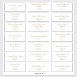 Einfache Minimalistisch-|Gold-Hochzeitsadressen Aufkleber