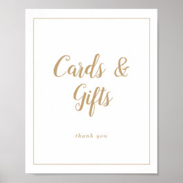 Einfache Minimalistisch-|Gold-Rahmen-Hochzeitskart Poster