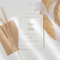 Einfache Minimalistisch-|Goldrahmen Save the Date