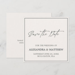 Einfache Minimalistisch-graue Typografie Save The Date