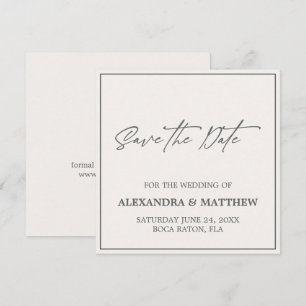 Einfache Minimalistisch-graue Typografie Save The Date
