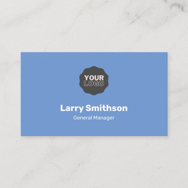 Einfache Minimalistisch Light Blue Business Card Visitenkarte (Vorderseite)
