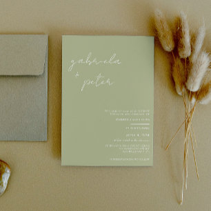 Einfache Minimalistisch-Mint-Grüne Moderne Hochzei Einladung