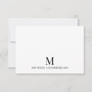 Einfache Minimalistisch-moderne Monogramm Mitteilungskarte