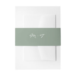 Einfache Minimalistisch Sage Grüne Hochzeit Einladungsbanderole