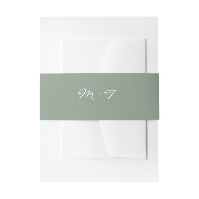 Einfache Minimalistisch Sage Grüne Hochzeit Einladungsbanderole (Vorderseite Beispiel)