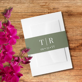 Einfache Minimalistisch Sage Grüne Hochzeit Einladungsbanderole