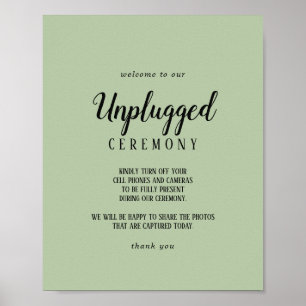 Einfache Minimalistisch Sage Unplugged Zeremonie Poster