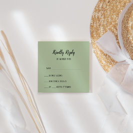 Einfache Minimalistisch|Sage Wedding RSVP Card