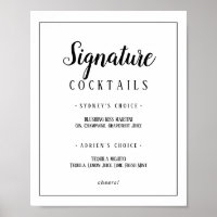 Einfache Minimalistisch Signatur Cocktails Rahmen 
