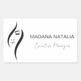 Einfache minimalistisch-weiße und schwarze Schönhe Rechteckiger Aufkleber