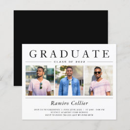 Einfache Minimalistische 3-Foto-Abschluss-Feier