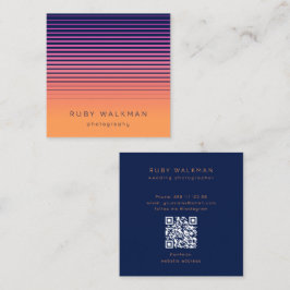 Einfache Minimalistische Abstrakte Streifen Fotogr Quadratische Visitenkarte