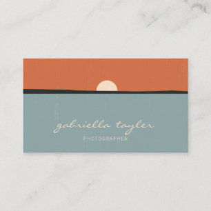 Einfache Minimalistische Abstrakte Sunset-Fotograf Visitenkarte