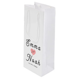 Einfache minimalistische anpassbare weiße Geschenk Geschenktüte Für Weinflaschen