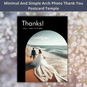 Einfache Minimalistische Arch-Fotos Schwarz Danke- Postkarte