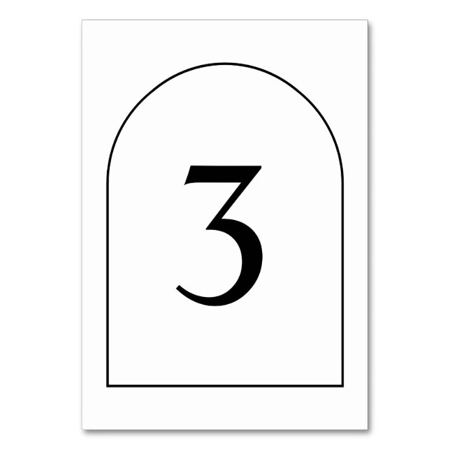 Einfache Minimalistische Arch Wedding-Tischnummer Tischnummer (Vorderseite)