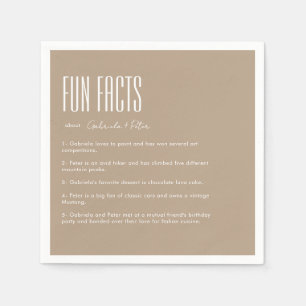 Einfache Minimalistische Beige Fun Fakten Hochzeit Serviette