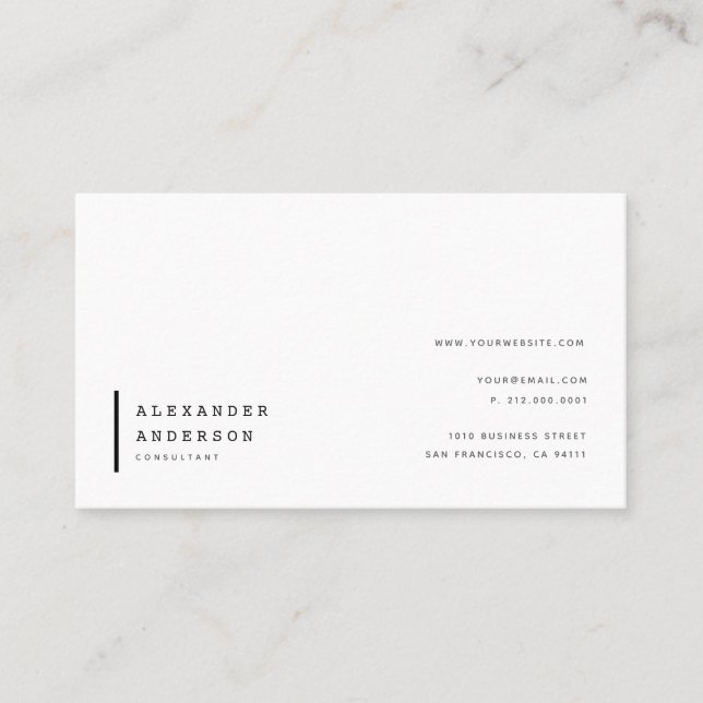 Einfache Minimalistische Berufliche Business Card Visitenkarte (Vorderseite)