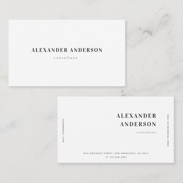 Einfache Minimalistische Berufliche Business Card Visitenkarte (Vorne/Hinten)