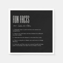 Einfache Minimalistische Black & White Fun Fakten Serviette