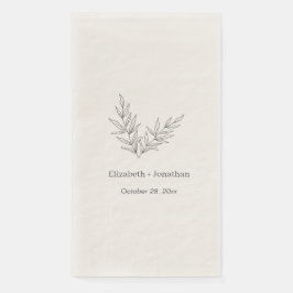 Einfache minimalistische Blatthochzeit Serviette
