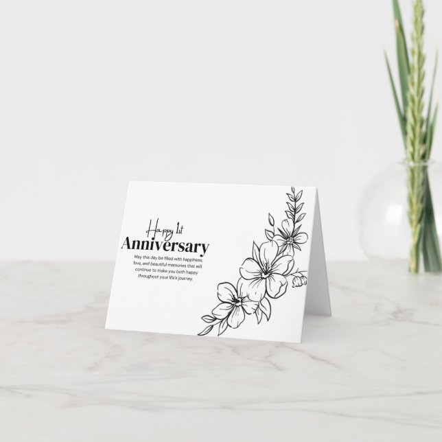 Einfache Minimalistische Blumenausgabe Karte (Vorderseite)