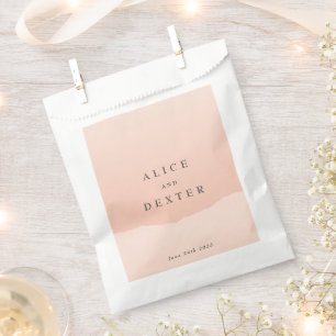 Einfache minimalistische Blush farbenfrohe Hochzei Geschenktütchen