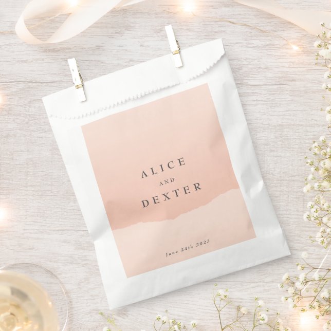 Einfache minimalistische Blush farbenfrohe Hochzei Geschenktütchen (Ausgeschnitten)
