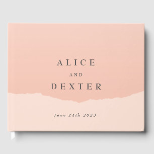 Einfache Minimalistische Blush-Hochzeit Gästebuch