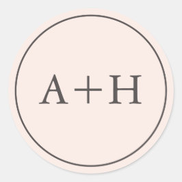Einfache Minimalistische Blush-Hochzeiten Runder Aufkleber