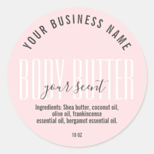 EINFACHE MINIMALISTISCHE BLUSH PINK BODY BUTTER RUNDER AUFKLEBER