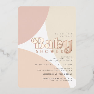 Einfache minimalistische Boho-Baby-Party-Folie-Ein Folieneinladung