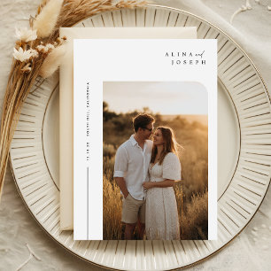 Einfache Minimalistische Boho-Foto-Hochzeit im Bud Einladung